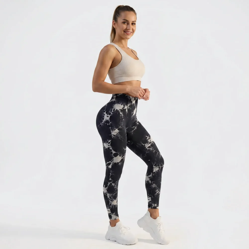 Legginsy sportowe z wysokim stanem i modelującym cięciem