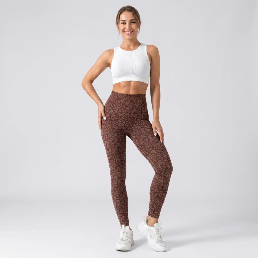 Legginsy sportowe z wysokim stanem i dopasowanym krojem
