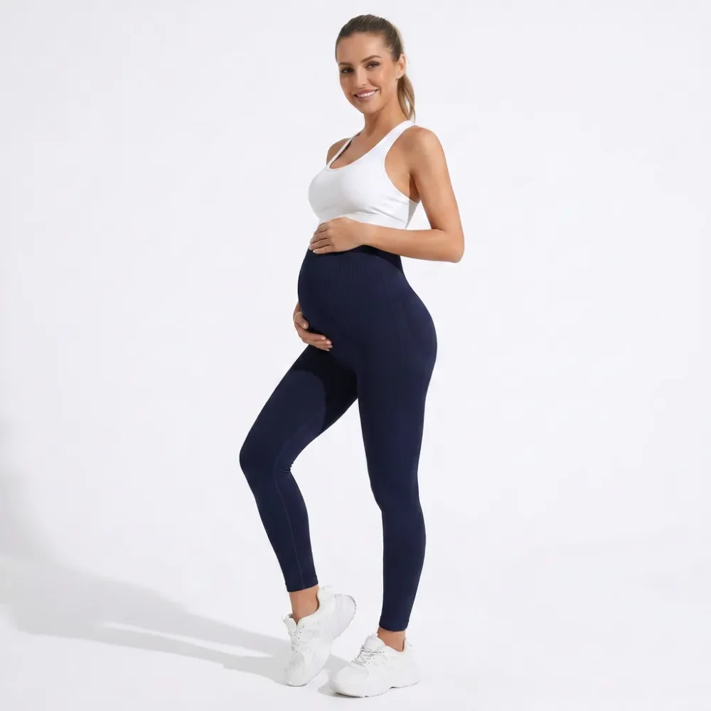 Legginsy ciążowe z wysokim stanem