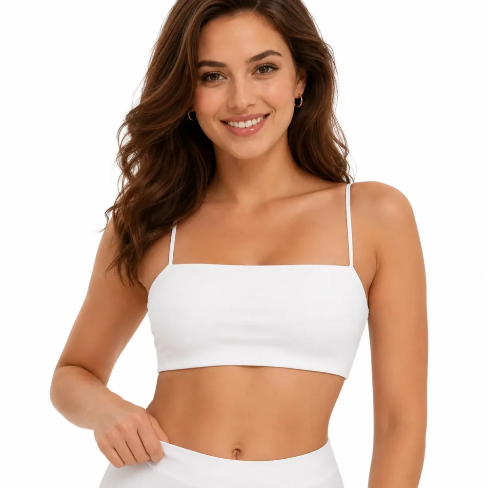 Top bandeau z wąskimi ramiączkami