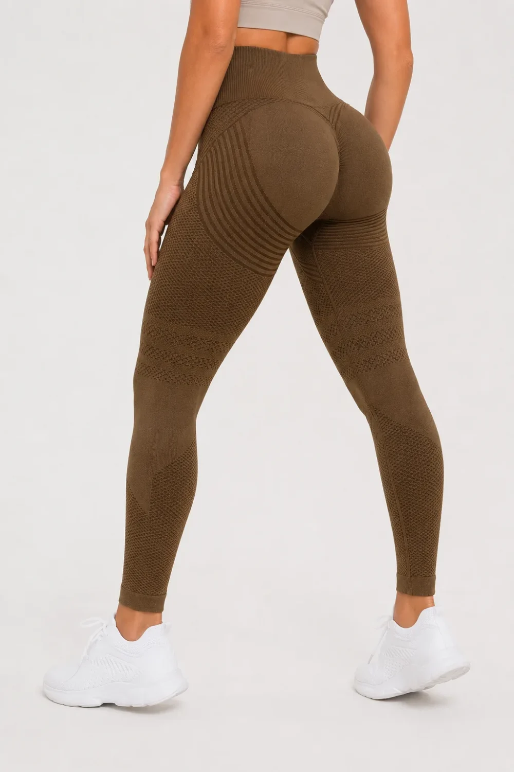 Legginsy modelujące 3D - Push-UP & Antycellulitowe - Brązowy