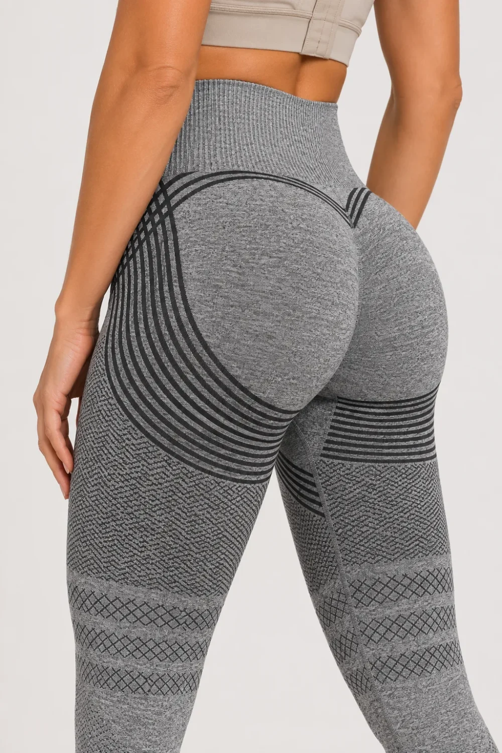 Legginsy modelujące 3D - Push-UP & Antycellulitowe - Szary