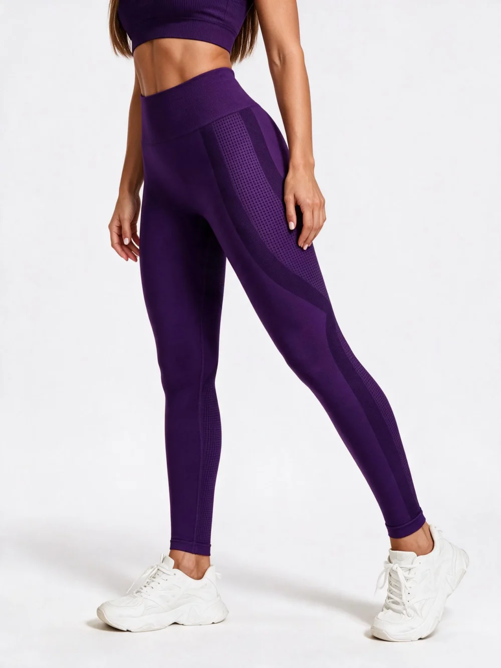 Legginsy Deep Push Up z wysokim stanem Vela Sculpt - Śliwkowy