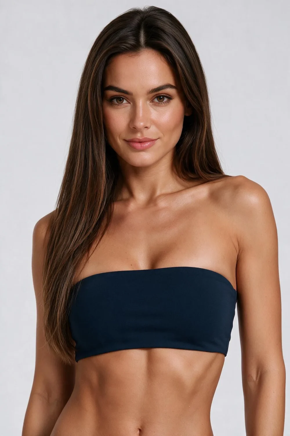 Top bandeau bez ramiączek - Niebieski