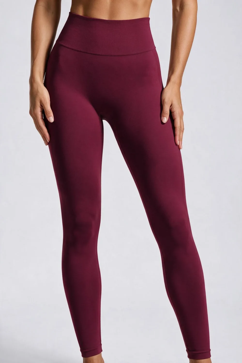 Legginsy Bezszwowe Push-Up z Wysokim Stanem Nova Lift - Bordowy