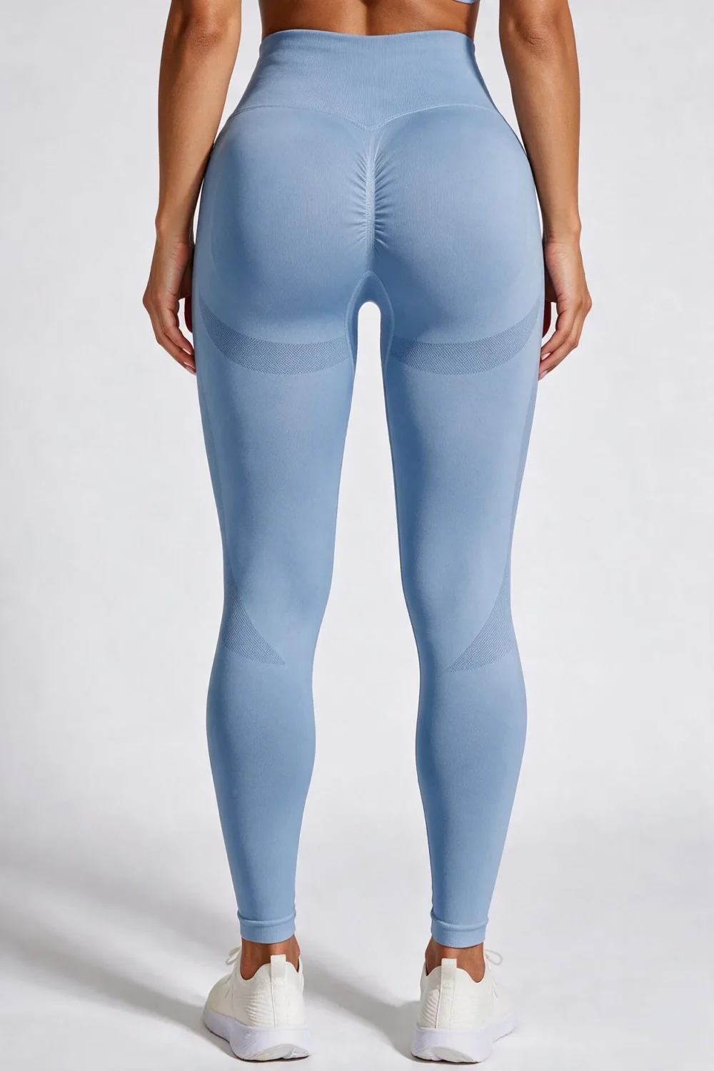 Legginsy Bezszwowe Push-Up z Wysokim Stanem Nova Lift - Błękitny