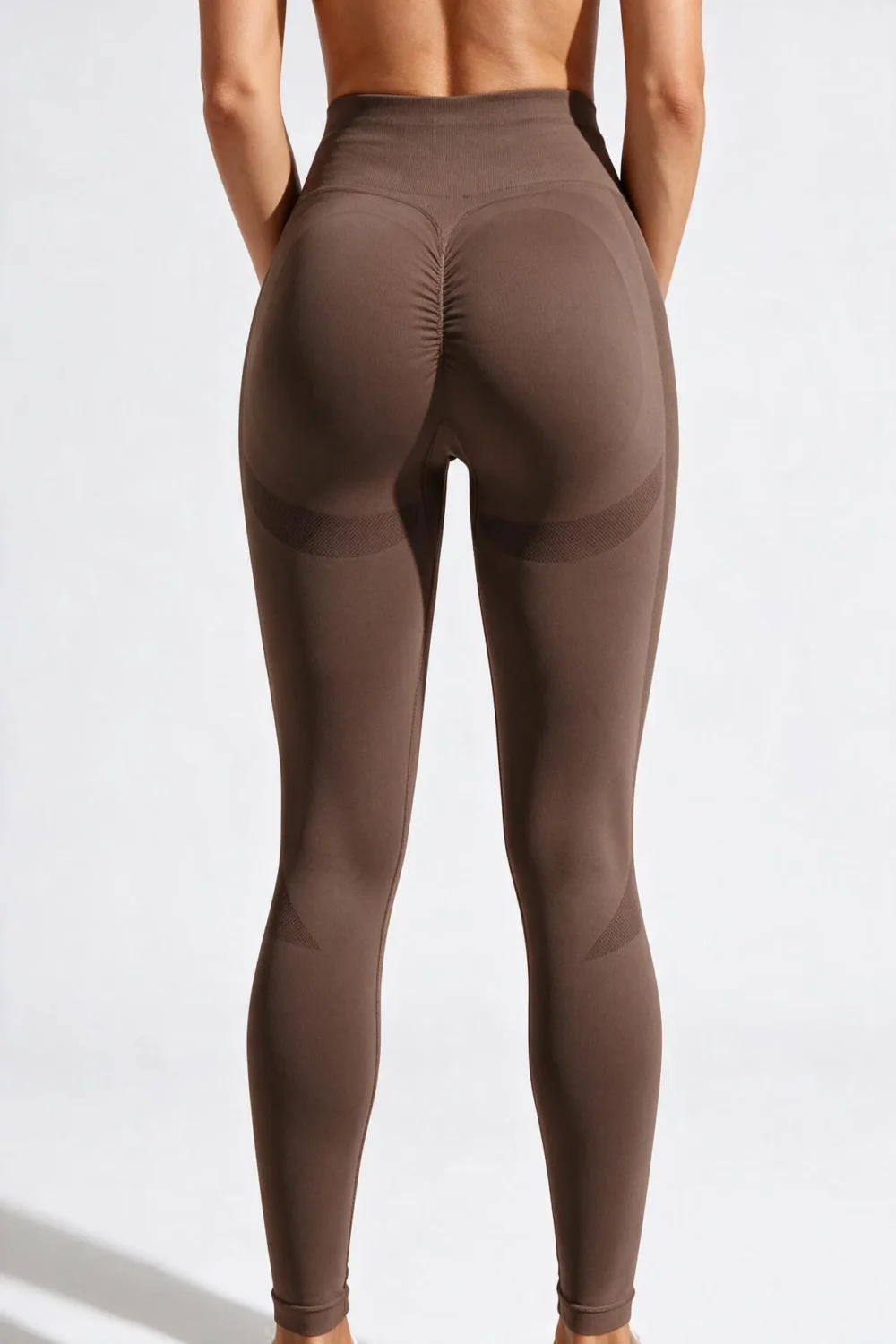 Legginsy Bezszwowe Push-Up z Wysokim Stanem Nova Lift - Czekoladowy
